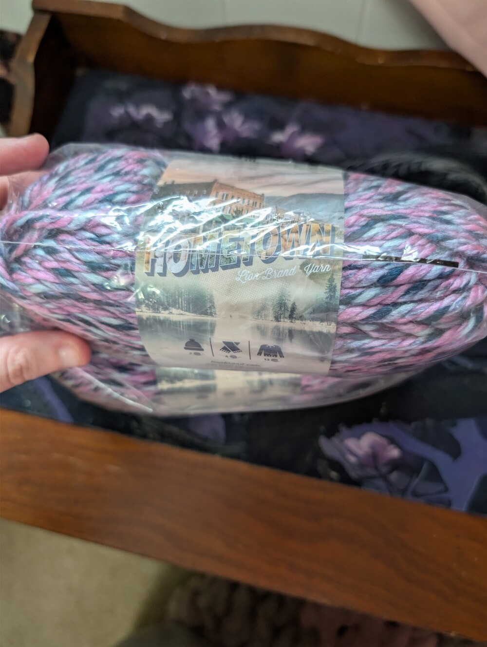 Hometown Pink & Purple Swirl Acrylic Yarn